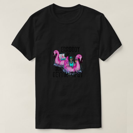 Errbody in de pool Tipsy Skull Flamingo S T-shirt (Design voorkant)