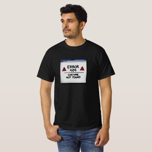 Error 404 Costume Not Found – Funny Halloween Tech T-shirt (Voorkant volledig)