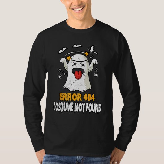Error 404 Costume Not Found Halloween Ghost T-shirt (Voorkant)