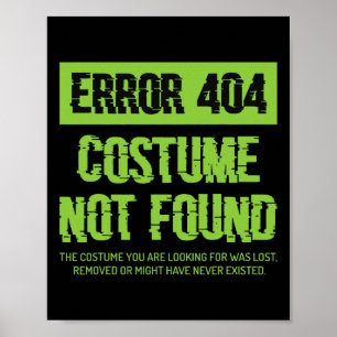 Error 404 Kostuum Niet Gevonden Luie Halloween Mat Poster