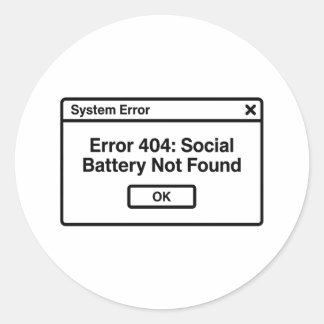 Error 404: Motivation Ronde Sticker