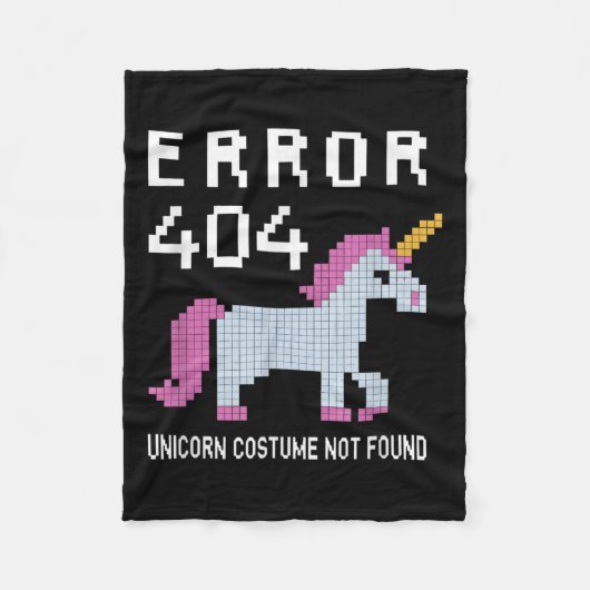 Error 404 Unicorn Costume Found Halloween Programm Fleece Deken (Voorkant)