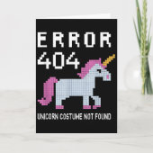 Error 404 Unicorn Costume Found Halloween Programm Kaart (Voorkant)