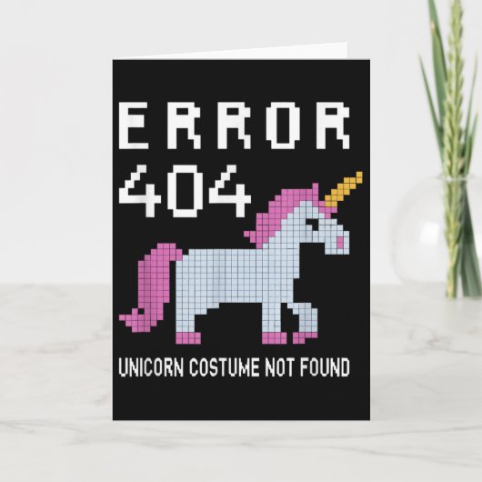 Error 404 Unicorn Costume Found Halloween Programm Kaart (Voorkant)