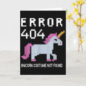 Error 404 Unicorn Costume Found Halloween Programm Kaart (Gele Bloem)