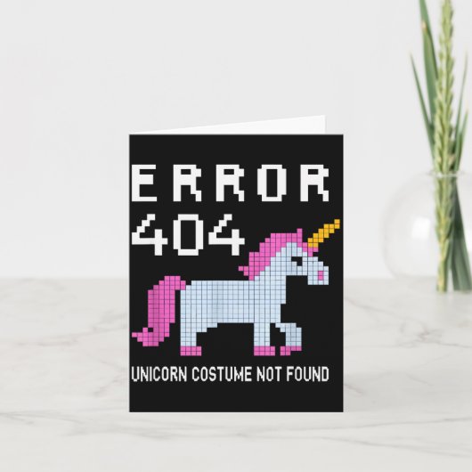 Error 404 Unicorn Costume Found Halloween Programm Kaart (Voorkant)