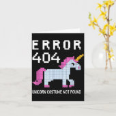 Error 404 Unicorn Costume Found Halloween Programm Kaart (Gele Bloem)