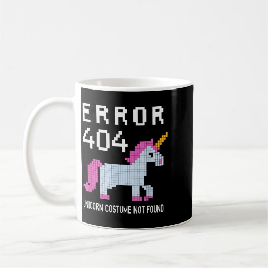 Error 404 Unicorn Costume Found Halloween Programm Koffiemok (Links)