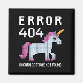 Error 404 Unicorn Costume Found Halloween Programm Magneet (Voorkant)