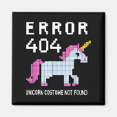 Error 404 Unicorn Costume Found Halloween Programm Magneet (Voorkant)
