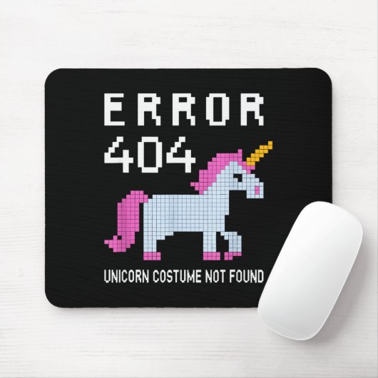 Error 404 Unicorn Costume Found Halloween Programm Muismat (Met muis)