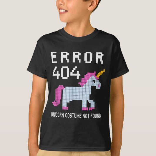 Error 404 Unicorn Costume Found Halloween Programm T-shirt (Voorkant)