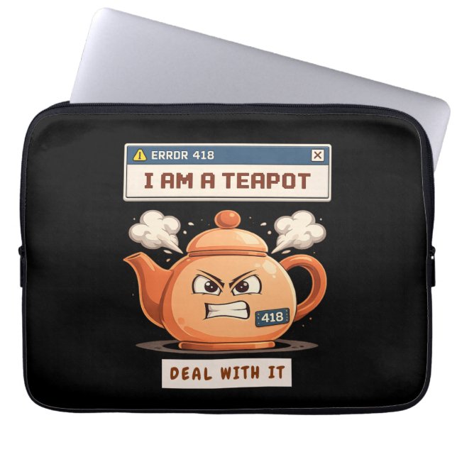 Error 418: I Am a Teapot. Laptop Sleeve (Voorkant)