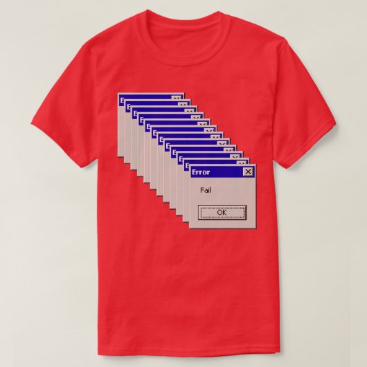 ErrorFail Retro Old School Computer PopUp T-shirt (Design voorkant)