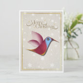Erry Christmas" Hummingbird Holiday Kaart Stijlvol (Staand voorkant)