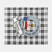 Erskine Black en White Clan Badge Tartan Pset Fleece Deken (Voorkant (Horizontaal))