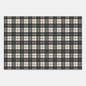 Erskine Black en White Modern Scottish Tartan Inpakpapier Vel (Voorkant)