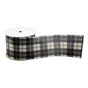 Erskine Black en White Scottish Tartan Satijnen Lint