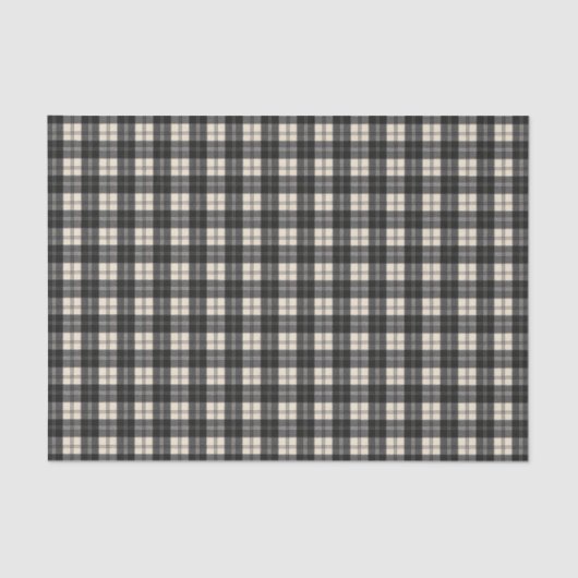 Erskine Black en White Scottish Tartan Tissuepapier (Voorkant)