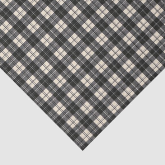 Erskine Black en White Scottish Tartan Tissuepapier (Detail)