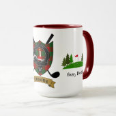 Erskine Clan Badge & Tartan Aangepast Mok (Voorkant rechts)