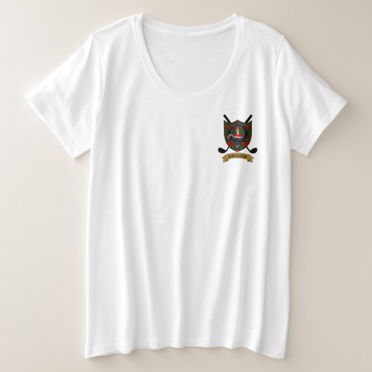 Erskine Clan Badge & Tartan Golf Grote Maat T-shirt (Design voorkant)