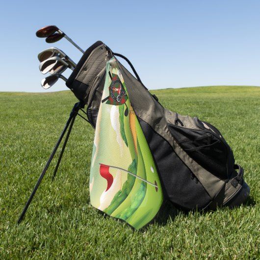 Erskine Clan Badge & Tartan Golf Handdoek (Groen)