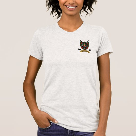Erskine Clan Badge & Tartan Golf T-shirt (Voorkant)