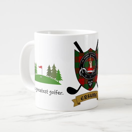 Erskine Clan Badge & Tartan Persoonlijk Golf Grote Koffiekop (Links)