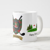 Erskine Clan Badge & Tartan Persoonlijk Golf Grote Koffiekop (Voorkant rechts)