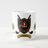 Erskine Clan Badge & Tartan Persoonlijk Golf Grote Koffiekop (Voorkant)