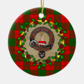 Erskine Clan Badge & Tartan Persoonlijke mas Keramisch Ornament (Voorkant)