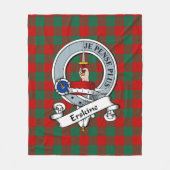 Erskine Clan Badge Tartan Pset Fleece Deken (Voorkant)