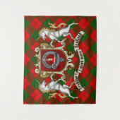 Erskine Clan Badge & Unicorns met Tartan Wandkleed (Voorkant)