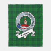 Erskine Hunting Clan Badge Tartan Pset Fleece Deken (Voorkant)