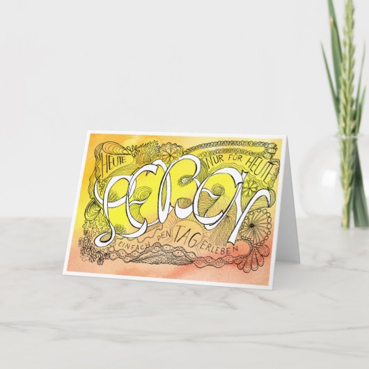 Erste Regel der Gelassenheit – LEBEN Faltkarte Bedankkaart (Voorkant)