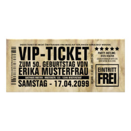 Erstelle deine eigenen Einladungen als VIP-TICKET Reclamekaart