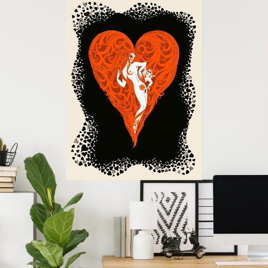 Erté - Aces Suite, Hart Poster (Thuiskantoor)