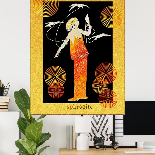 ERTE Aphrodite (artistiek gewijzigd.) Poster (Thuiskantoor)