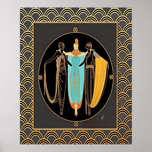 ERTE Art Deco Three-Dames Poster (Voorkant)