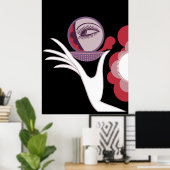 Erté - Compact Vanities, 1974 [Zwart] Poster (Thuiskantoor)