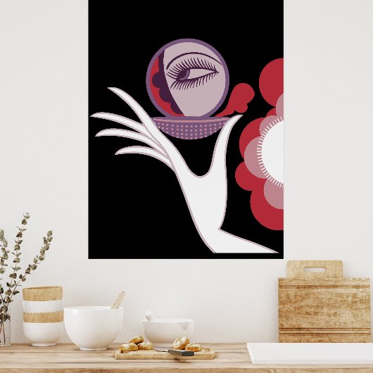 Erté - Compact Vanities, 1974 [Zwart] Poster (Keuken)