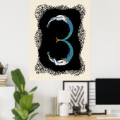 Erté - De cijfers suite, het nummer 3 Poster (Thuiskantoor)