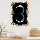 Erté - De cijfers suite, het nummer 3 Poster (Keuken)