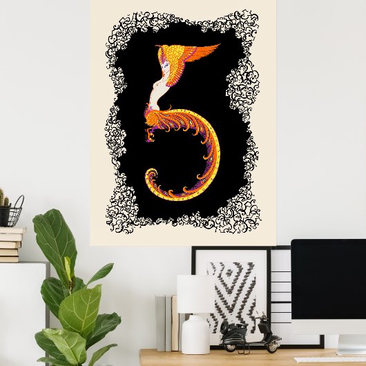 Erté - De cijfers suite, het nummer 5 Poster (Thuiskantoor)