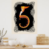 Erté - De cijfers suite, het nummer 5 Poster (Keuken)