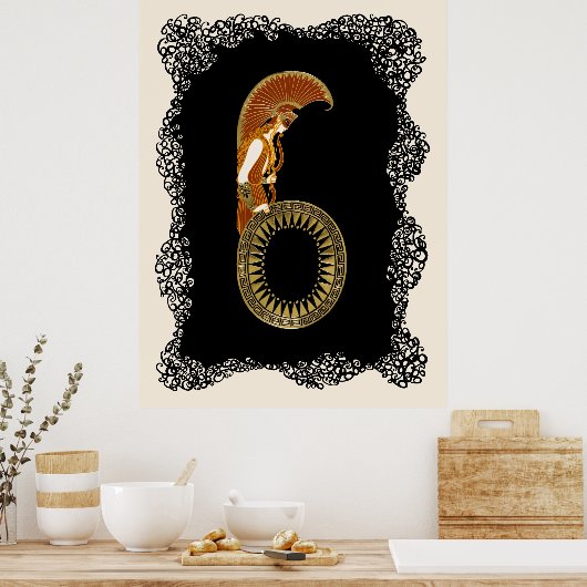 Erté - De cijfers suite, het nummer 6 Poster (Keuken)