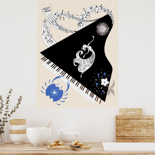 Erté - De dierenriem suite, kanker Poster (Keuken)