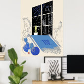 Erté - De dierenriem suite, Maagd Poster (Thuiskantoor)