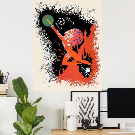 Erté - De dierenriem suite, Ram Poster (Thuiskantoor)